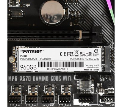 Изображение 3 Накопитель SSD Patriot P310 960GB M.2 2280 NVMe PCIe 3.0 x4 TLC — P310P960GM28