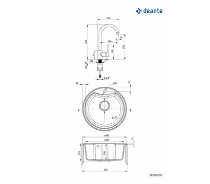 Зображення 3 Мийка для кухні Deante Solis, ZRSB2803