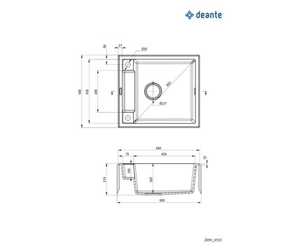 Зображення 2 Мийка для кухні Deante Magnetic, ZRM_T103