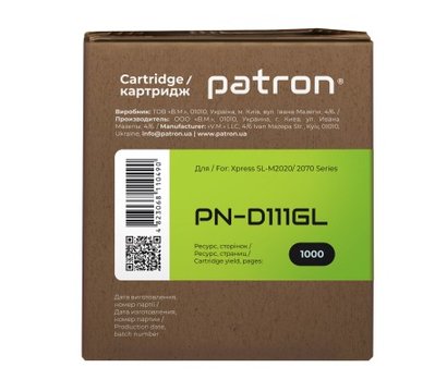 Изображение 3 Картридж для принтеров Patron PN-D111GL для Samsung MLT-D111S (SL-M2020) Green Label