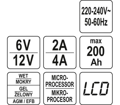 Изображение 7 Зарядка для аккумуляторов Yato YT-83000 6V / 12V