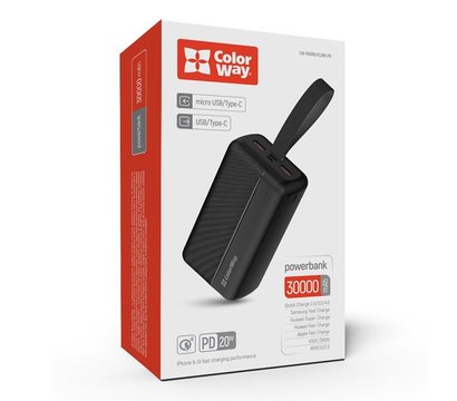 Изображение 5 Универсальная мобильная батарея ColorWay High-power 2 30000mAh Black — CW-PB300LPC2BK-PD