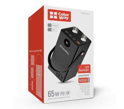 Зображення 6 Універсальна мобільна батарея ColorWay Powerful 60000mAh Black — CW-PB600LPA5BK-PDD
