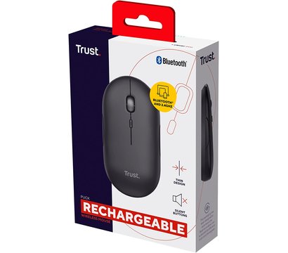 Зображення 13 Миша Trust Puck Rechargeable BT/WL Black — 24059