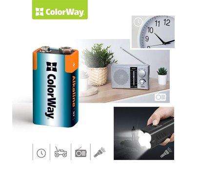 Изображение 3 Батарейка ColorWay Alkaline Power Krona/6LR61 BL 1шт