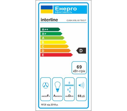 Зображення 2 Витяжка Interline CUBA X/BL 60 TB/2/T