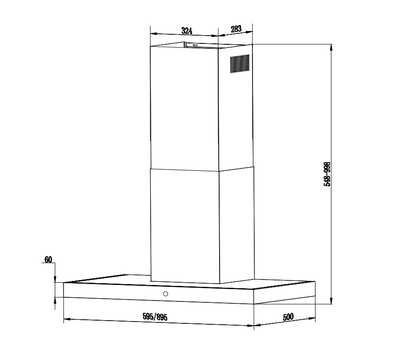 Зображення 10 Витяжка Interline CUBA X/BL 60 TB/2/T