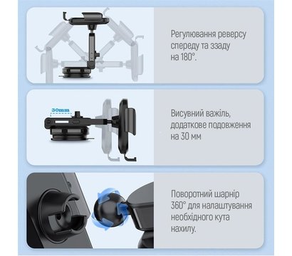 Зображення 13 Зарядний пристрій ColorWay Dashboard Car Wireless Charger 15W Black — CW-CHAW037Q-BK