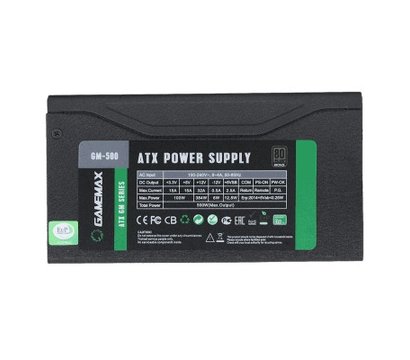 Зображення 2 Блок живлення GameMax GM-500 80+ APFC Black, 500W