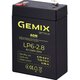 Изображение  Свинцово-кислотный аккумулятор Gemix LP6-2.8F1 AGM, 6V 2.8Ah
