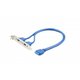 Изображение  Планки расширения Cablexpert USB3.0-10P, 0.44 м Blue — CC-USB3-RECEPTACLE
