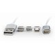 Зображення  Кабель Cablexpert USB 2.0 - Lightning/Micro/Type-C USB, 1м, silver - CC-USB2-AMLM31-1M