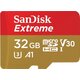 Зображення  Карта пам`яті SanDisk Extreme microSDHC V30 UHS-I U3 32GB + SD - SDSQXAF-032G-GN6MA