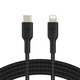 Зображення  Кабель Belkin USB-С - Lightning, BRAIDED, 1m, black - CAA004BT1MBK