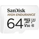 Зображення  Карта пам`яті SanDisk High Endurance microSDHC C10 UHS-I U3 V30 64GB - SDSQQNR-064G-GN6IA, Обсяг пам`яті: 64 Гб