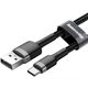 Изображение  Кабель Baseus Cafule Cable USB For Type-C 3A 2m Gray/Black - CATKLF-CG1