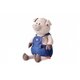 Зображення  М`яка іграшка Same Toy Свинка в джинсовом комбинезоне 45см - THT711