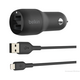 Зображення  Зарядний пристрій Belkin Car Charger (24W) Dual USB-A, USB-A - Lightning, 1m, black – CCD001BT1MBK